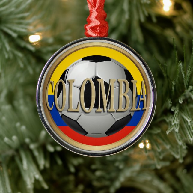 Ornement En Métal Noël du bal de football en Colombie (Arbre)