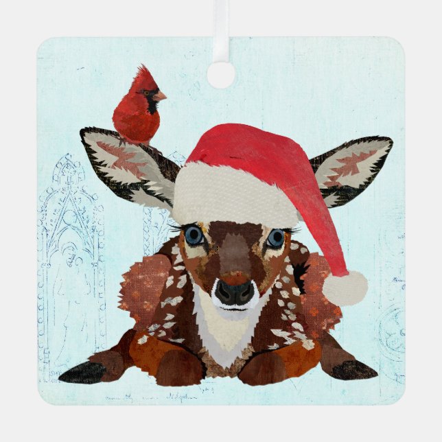 ORNEMENT EN MÉTAL NOËL DU FAON & DU CARDINAL (Recto)