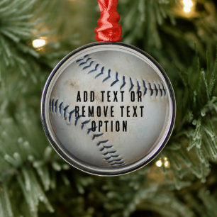 Ornement En Métal Noël du softball de baseball
