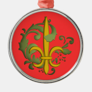 Ornement En Métal Noël Fleur de lis