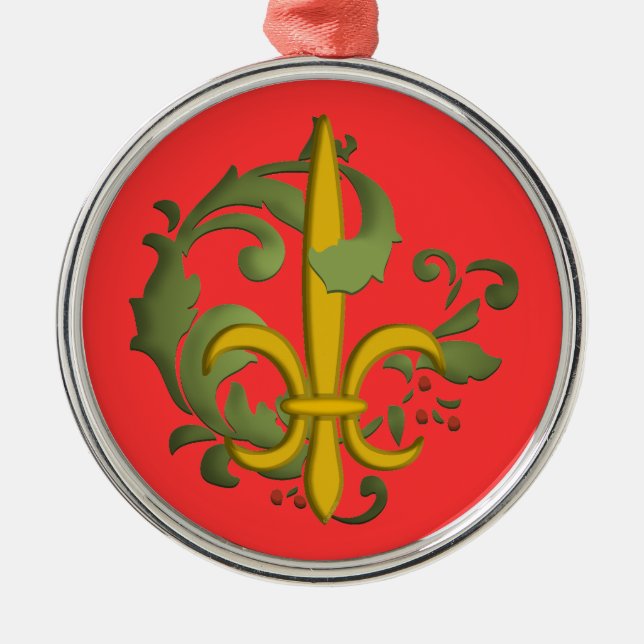 Ornement En Métal Noël Fleur de lis (Devant)