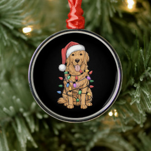 Ornement En Métal Noël Golden Retriever Amoureux des chiens Cadeau M
