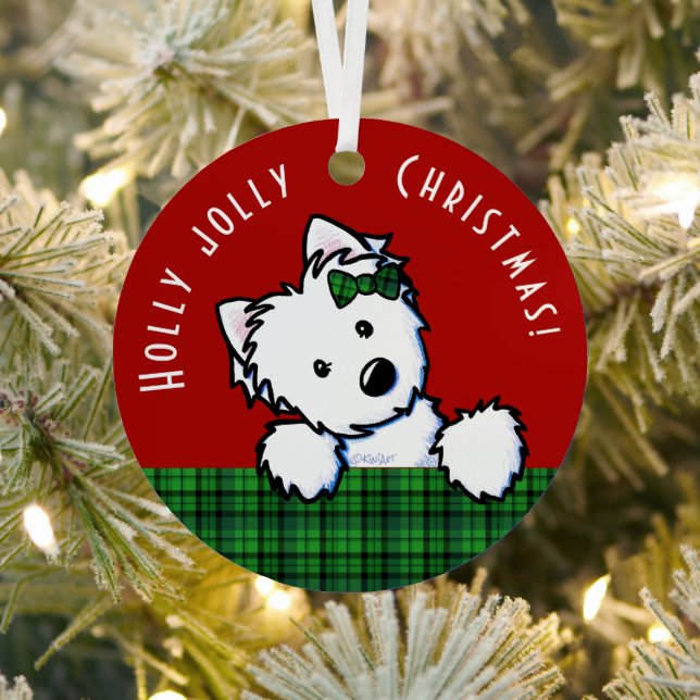 Ornement En Métal Noël KiniArt Westie (Insitu)