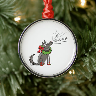 Ornement En Métal Noël Loup Drôle Enfants Mignons