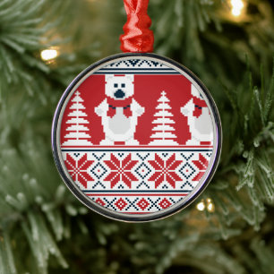 Ornement En Métal Noël moderne Snowman tricoté Ornament