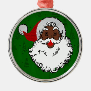 Ornement En Métal noël noir santa claus