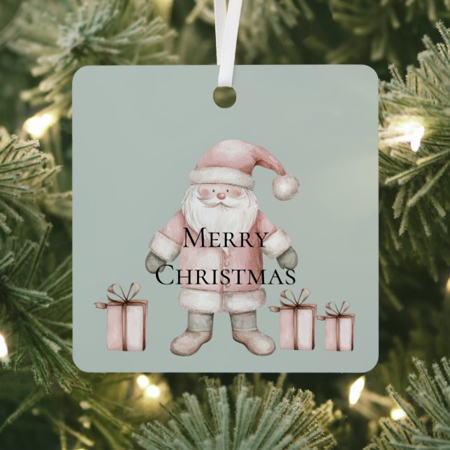 Ornement En Métal Noël rose pâle de Père Noël (Insitu)