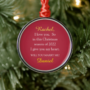 ORNEMENT EN MÉTAL NOËL SURPRISE MARIAGE PROPOSITION ORNAMENT