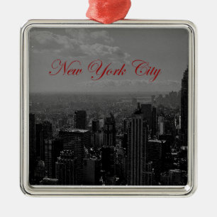 Ornement En Métal Noir blanc New York