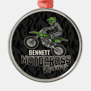 Ornement En Métal Nom personnalisé Dirt Vélo Rider Motocross Racing