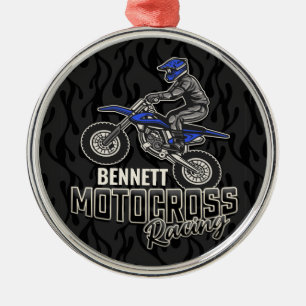Ornement En Métal Nom personnalisé Dirt Vélo Rider Motocross Racing