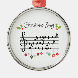 Ornement En Métal note musicale des oiseaux de Noël
