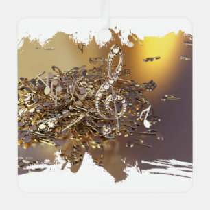 Ornement En Métal Notes musicales treble clef and fa