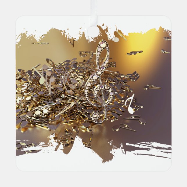 Ornement En Métal Notes musicales treble clef and fa (Recto)