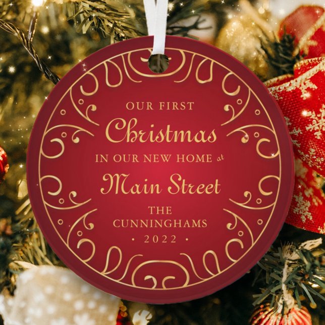 Ornement En Métal Notre premier Noël dans notre nouvelle maison Faux (Créateur téléchargé)