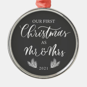 Ornement En Métal Notre premier Noël en tant que Monsieur. & Mme ave