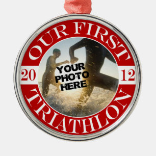 Ornement En Métal Notre premier triathlon