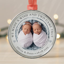 Ornement En Métal Nouveau bébé jumeaux photo garde-photos premier No