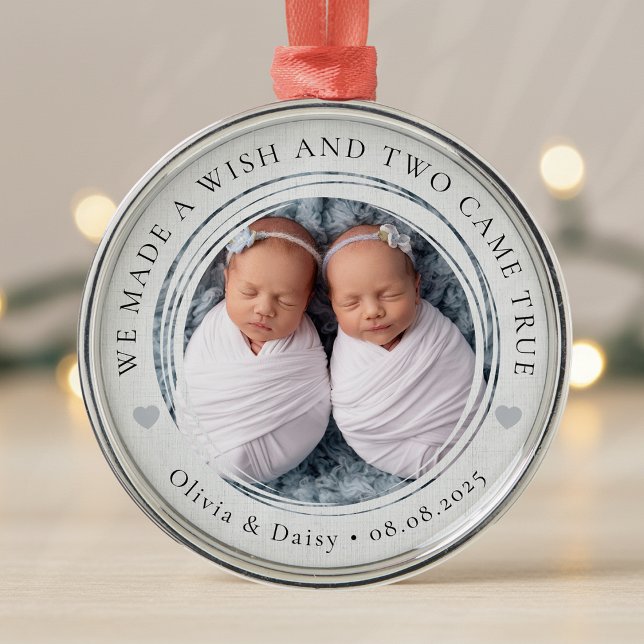 Ornement En Métal Nouveau bébé jumeaux photo garde-photos premier No (Créateur téléchargé)