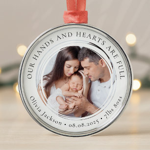 Ornement En Métal Nouveau garde photo bébé premier Noël
