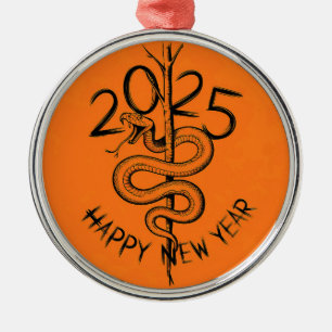 Ornement En Métal Nouvel an chinois du serpent 2025