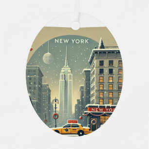 Ornement En Métal Nouvel An de Noël à New York Vacances de la Stat