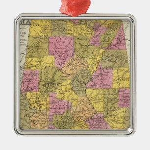 Ornement En Métal Nouvelle carte de l'Alabama