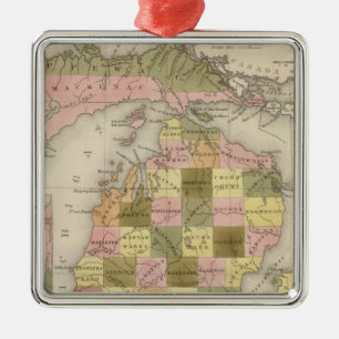 Ornement En Métal Nouvelle carte du Michigan