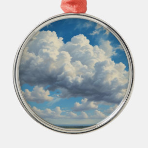 Ornement En Métal Nuages blancs et ciel bleu clair