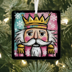 Ornement En Métal Nutcracker Santa Noël Féminin Aquarelle Prépa