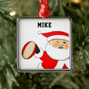 Ornement En Métal Objet de Noël rugby collectible