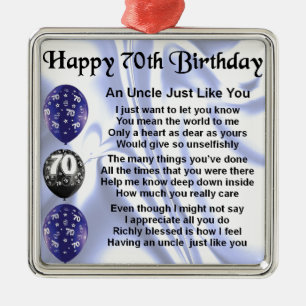 Ornement En Métal Oncle Poem - soixante-dixième anniversaire