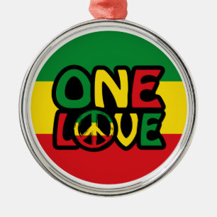 Ornement En Métal One Love, Reggae design avec des couleurs reggae