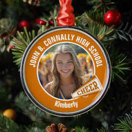 Ornement En Métal Orange Pom-pom girl Photo Lycée Noël