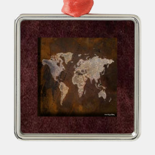 Ornement En Métal Organisation de la carte du monde