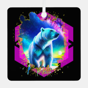 Ornement En Métal Ours stellaire Abstrait