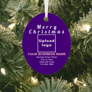 Ornement en métal ovale violet de Noël d'affaires