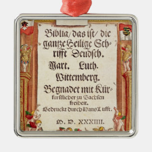 Ornement En Métal Page titre de la bible de Luther, c.1530