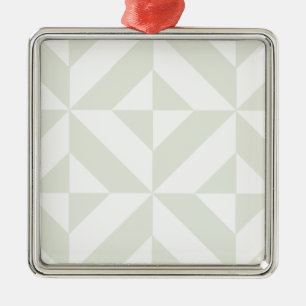 Ornement En Métal Pale Gray Geometric Deco Cube Pattern