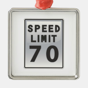 Ornement En Métal Panneau Limite de vitesse 70