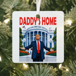 Ornement En Métal Papa Trump à la maison
