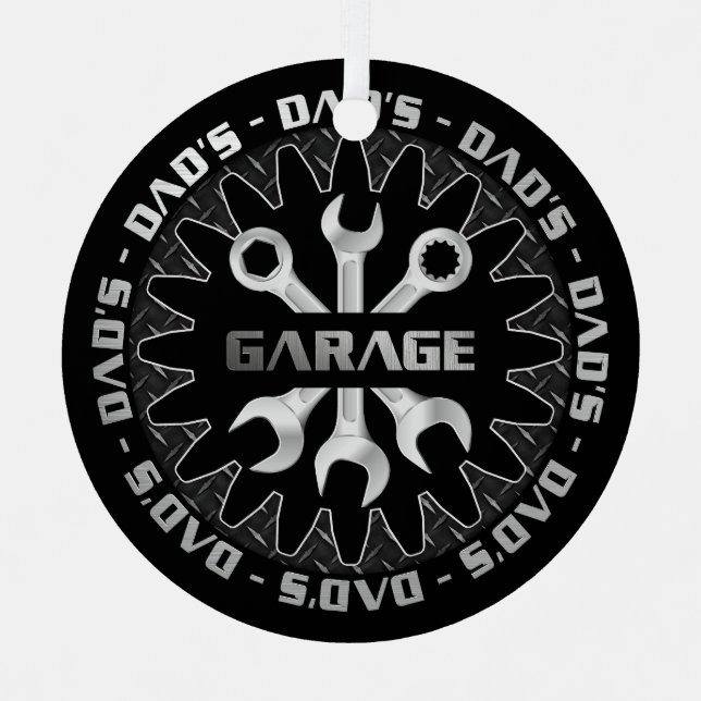 Ornement En Métal Papa va aimer ce garage Noël (Recto)