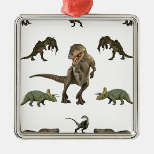 Ornement En Métal Papier Dinosaure