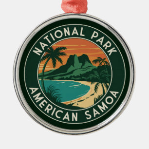 Ornement En Métal Parc national des Samoa américaines Emblem rond
