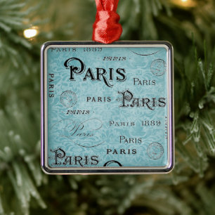 Ornement En Métal Paris   Damas bleues