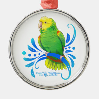 Ornement En Métal Parrot Amazonien double jaune