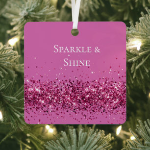 Ornement En Métal Parties scintillant rose chic