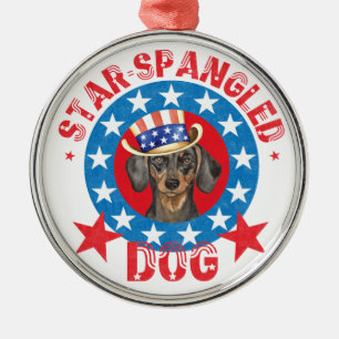 Ornement En Métal Patriotique Dachshund