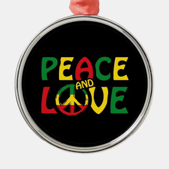 Ornement En Métal PEACE and LOVE, reggae (Devant)