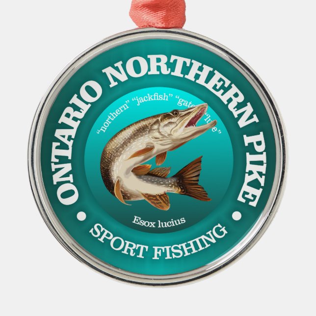 Ornement En Métal Pêche au brochet en Ontario (Devant)